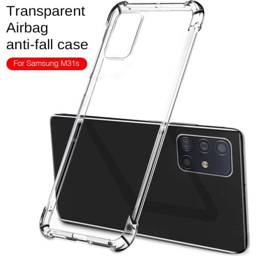 Cамсунг м31 case transparent airbag case for samsung galaxy m31 s m31s 2020 m 31 31s soft silicone shockproof protective coque
