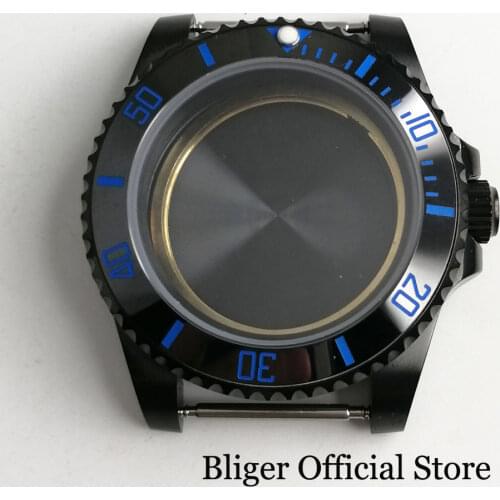 Top Quality 40mm PVD Plated Watch Case with Ceramic Bezel Fit ETA 2836 MIYOTA NH35A NH36A