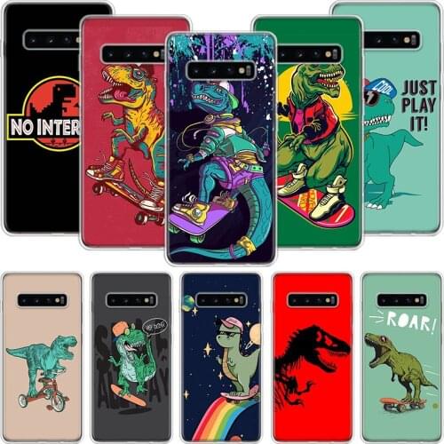 Dinosaur Skate Dude Play Phone Case For Samsung Galaxy A51 A71 A70 A50 A40 A30 A20E A10 A01 A21 A41 A20S A6 A7 A8 A9 Coque Cover
