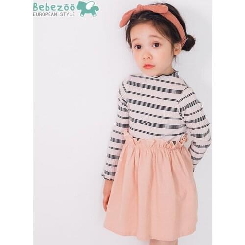 South Korean Childrens Wear Autumn Baby Stitching Dress Long Sleeve Girls' Dress