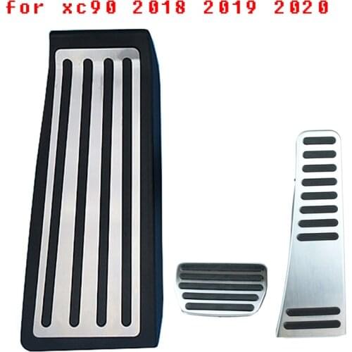 3pcs Stainless Steel Car Accelerator Brake Clutch Pedal Footrest Pedal Plate Cover For Volvo XC60 XC90 S90 2017 2018 2019 2020