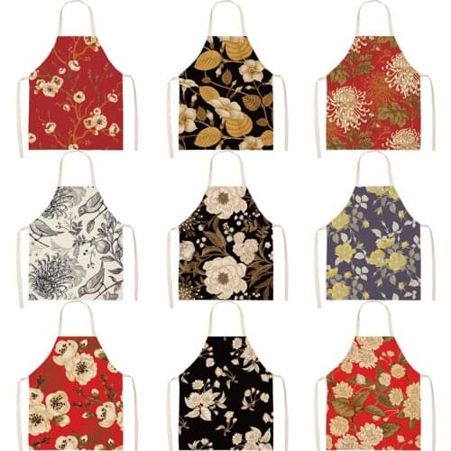 Flower print For home and kitchen alpaca Child apron Men kitchen apron aprons for women Woman kitchen apron Women kitchen apron