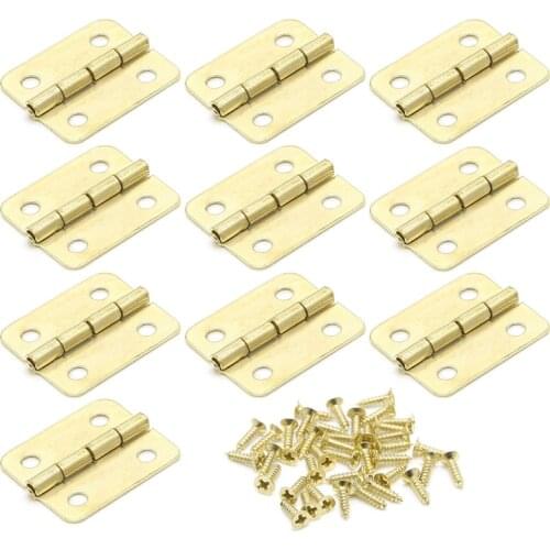 H7JB 10x Kitchen Cabinet Door 4 Holes Drawer Hinges Jewelry Box Furniture 18x16mm