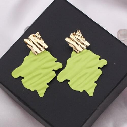 Korean geometry statement Exaggeration earrings for women minimalist fashion designer hoop dangle earings jewelry