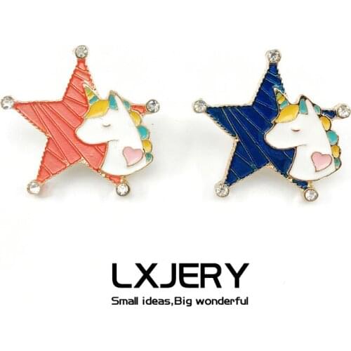 LXJERY Cartoon Unicorn Pin Badge On Backpack Cute Brooch Pins For Clothes Broche For Women Girls Gift