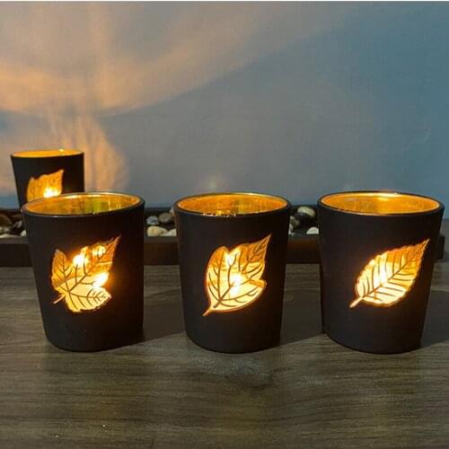 Chic Hollow Pattern Metal Cup Candle Holder Light Candle Holders Romantic Decorative For Table Center Home Decor Hogar Moderno