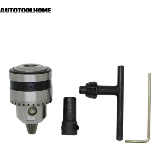 Mini Drill Chuck 0.6-6mm Mount B10 with 5mm Connect Rod Motor Shaft Key Wrench Power Tools Accessories