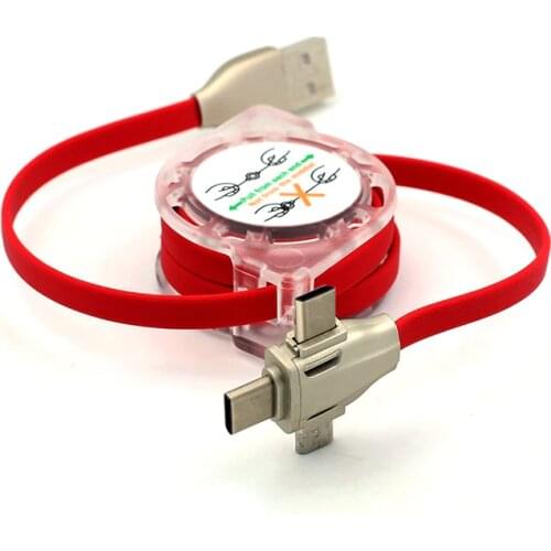 Multi USB Cable Micro 8pin and type C 3 in 1 Charger Multiple USB Charging usb c