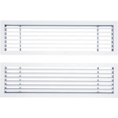 Strip-shaped aluminum alloy single-layer louver vent line fresh air positive pressure air supply central air conditioning