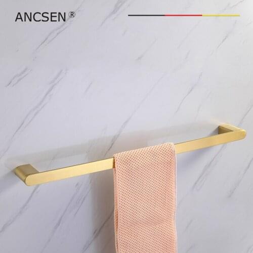 Single tier Towel Holder 50/60cm Stainless Steel Kitchen Bathroom Towel Holder for Towels Bar Towel Rack Brushed Gold