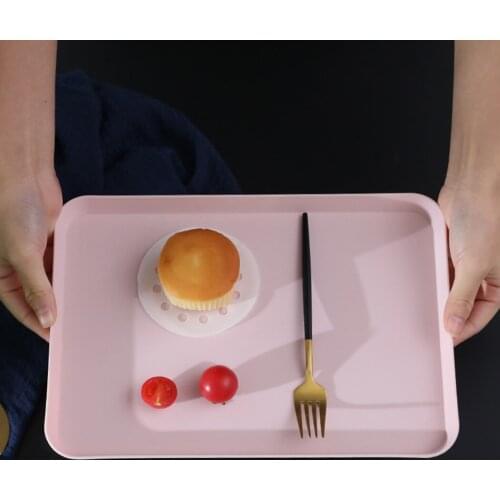 Plastic Fast Food Drinks Snack Lap Tray Rectangle Storage Tray Bread Food Plate Fruit Cake Platter Dinner Serving Tray