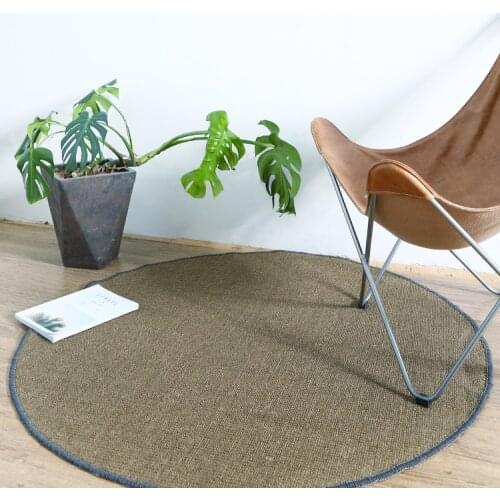 Simple Soild Sisal Carpet And Rug For Living Room Bedroom Tea Table Tatami Mat With Non-slip Floor Round Jute Rug Custom Made