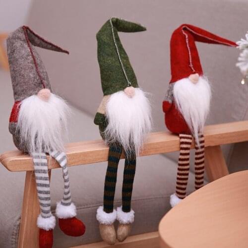 Christmas Decoration Cute Sitting Long-legged Elf Festival New Year Dinner Party 2018 Christmas Decorations for Home