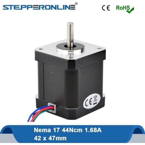 0.9 Degree Nema17 Stepper Motor 42x47mm Nema 17 Motor 44Ncm(62.3oz.in) 1.68A 4-lead for 3D Printer