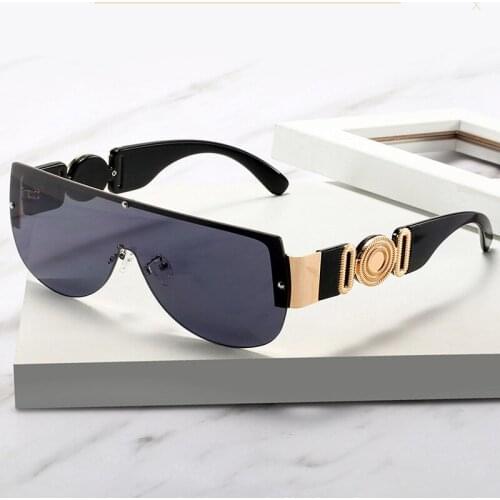 New Fashion One Piece Rimless Sunglasses For Men Vintage Black Gradient Pilot Sun Glasses Women Sexy Shield Eyewear Uv400