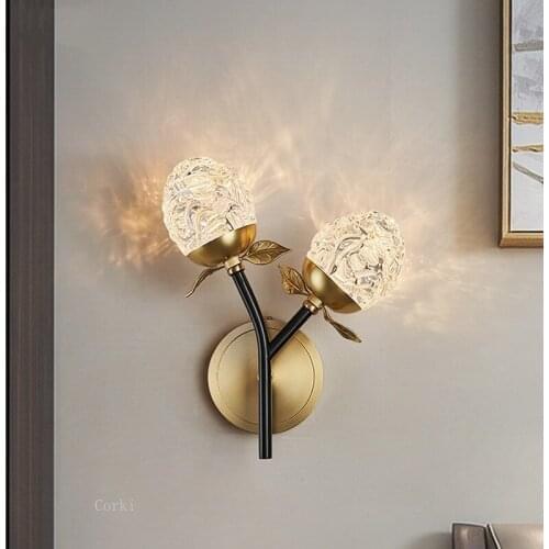 Modern LED Wall Lamp For Living Room Mirror Pine cones Wall Lights Gold Bedroom Wall Decor Lamps Home Indoor Lighting Sconce