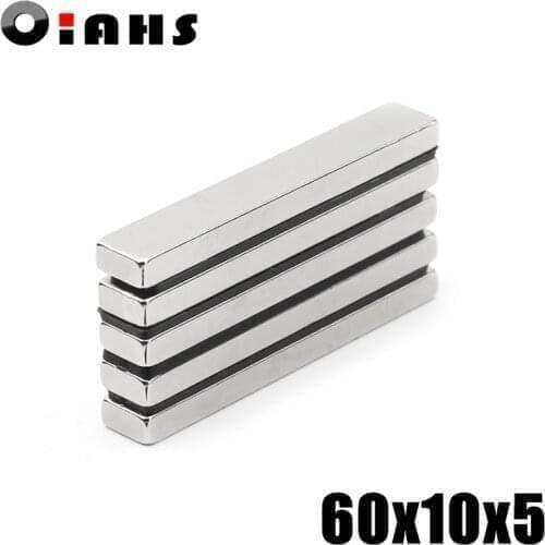 1pcs F60x10x5mm Super Powerful Strong Rare Earth Block NdFeB Magnet Neodymium N35 Magnets F60*10*5mm