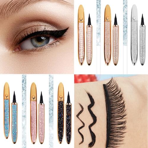 Magic Self-adhesive Liquid Eyeliner Pencil Glue-free Magnetic-free for Eyelashes Waterproof Eye Liner Pen Makeup Cosmetic