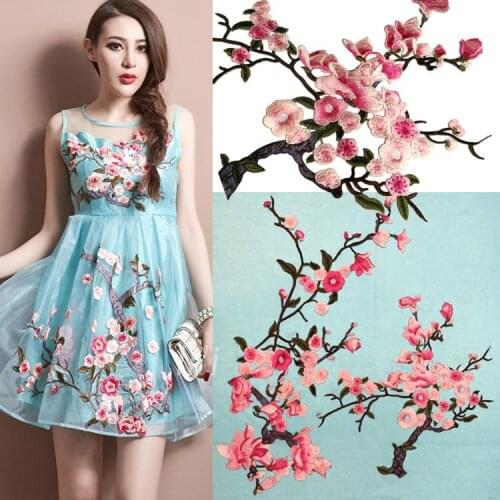 High-End Lace Patch Pink Applique Embroidery Large Small 3D Flower Wedding Dress Sew Clothes DIY Accessories CR0726