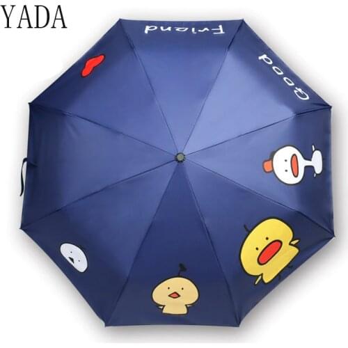 YADA Design Cartoon duck Umbrella Folding Rainy Automatic Umbrella Anti-UV Girls Boys Gift Lovely Animal Elk Umbrella YD200050