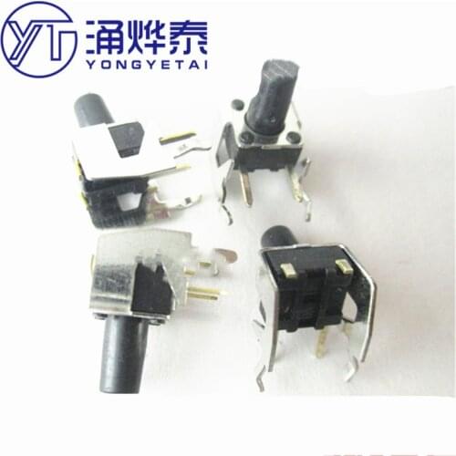 YYT 10PCS SKHHLQA010 straight plug with bracket 6*6*9.5MM touch switch button horizontal