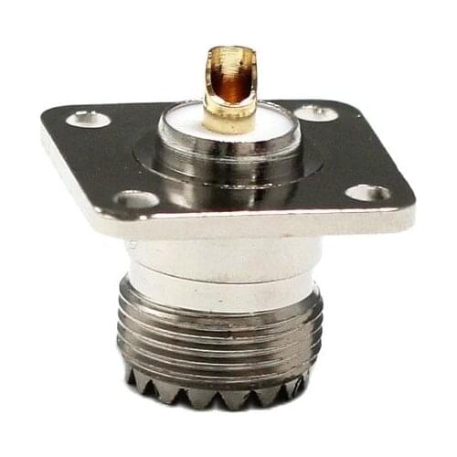 1PC UHF Female SO239 RF connector 4-hole Panel Mount Chassis with Solder cup welding terminal connector