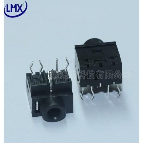 30pcs/lot PJ-317-5P 3.5mm audio jack headphone jack earphone jack socket black