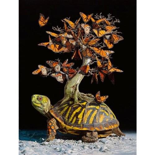 Kexinzu Full Square/Round Drill 5D DIY Diamond Painting "Turtle butterfly" 3D Embroidery Cross Stitch Home Decor Gift Y05456