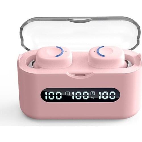 TWS Wireless Headphones 2200Mah Charging Box Sports Waterproof Earbuds Bluetooth-compatible 5.0 Earphone Headset W Free Ear Caps