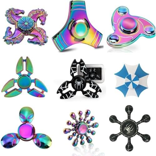 Zinc Alloy Hand Fidget Spinner Fingertip Gyro EDC Finger Spinner For Autism and ADHD Horse Head Small Three Leaves Whirlwind