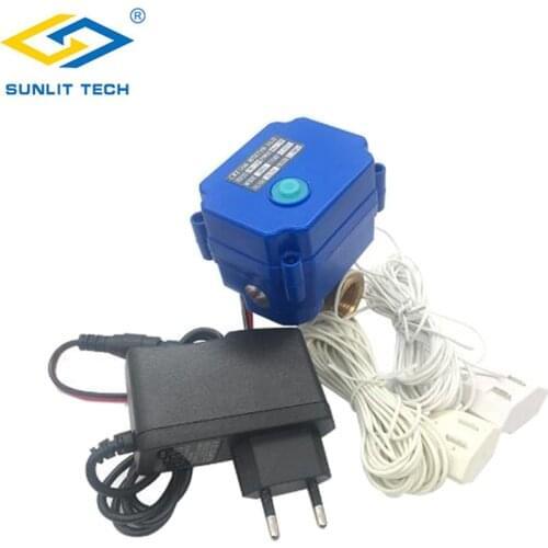 Russian Ship Cheap Water Leakage Sensor Alarm Kit with 1pc DN15 Valve Protection Against Water Flood Leaking Detector Overflow