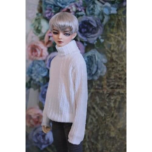 1/4 1/3 uncle size BJD.SD baby dress bottom jacket hoodie turtleneck turtleneck hemp pattern sweater white