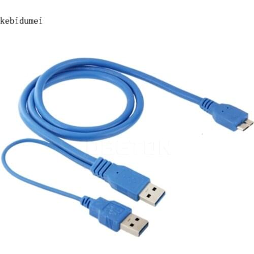 Dual USB 3.0 A to Micro-B USB 3.0 Y Cable For Computer Cable Connector with Samsung Galaxy Note 3 III N9000 Length 50cm