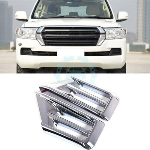 JanDeNing 2pcs For Toyota Land Cruiser LC200 2016 Cars Front Bumper Fog Lamp Plating Frame New