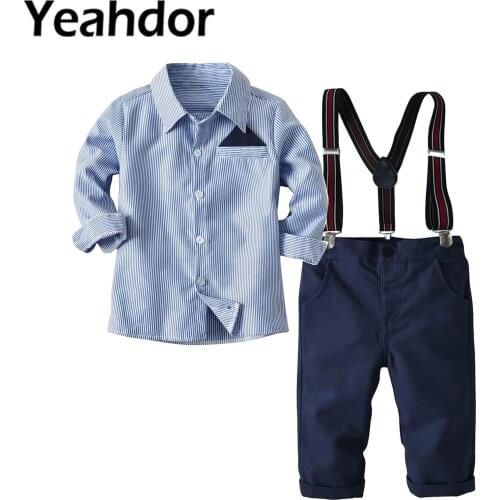 2Pcs Kids Clothes Set Flower Boys Wedding Suits Childrens Gentleman Outfits Suits for Boy Long Sleeve Shirt Pants Party Costume