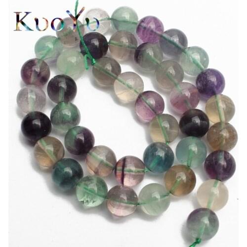 Natural Colorful Fluorite Round Loose Stone Beads For Jewelry Making 15.5 inches Pick Size 6/8/10/12 mm DIY Bracelets Necklace