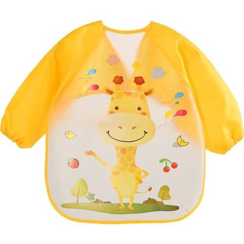 Cute Baby Bibs Waterproof Long Sleeve Apron Children Feeding Smock Bib Burp Clothes Soft Eat Toddler Baberos Bavoir Clothing