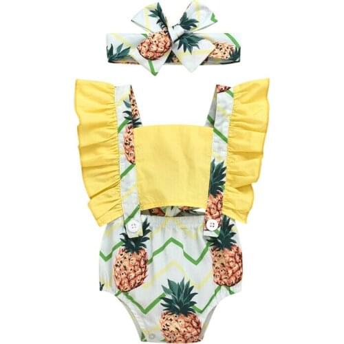 Fashion Toddler Baby Girls Cotton Clothes Ruffle Romper Jumpsuit Outfit Set