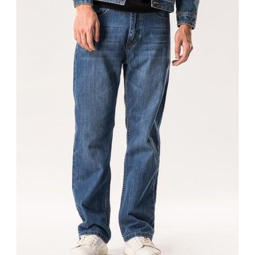 Fashions Straight Jeans Men Casual Pants Denim Trousers Plus Size 27-48 Blue Jeans Men Clothing