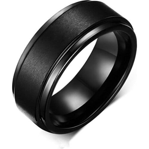 Frosted Matte Ring Personality Mens Glossy Ring Stainless Steel Rings for Men