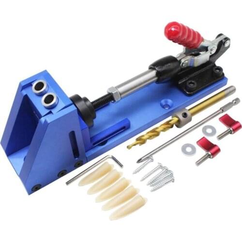 Woodworking Guide Carpenter Kit System inclined hole drill tools clamp base Drill Bit Kit System Pocket Hole Jig Kit