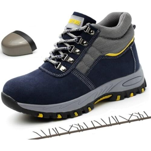 Non-slip Waterproof Steel Toe Work Safety Shoes Men Sneakers Trekking Tactics Snow Boots Winter Warm Wear Indestructible Shoes