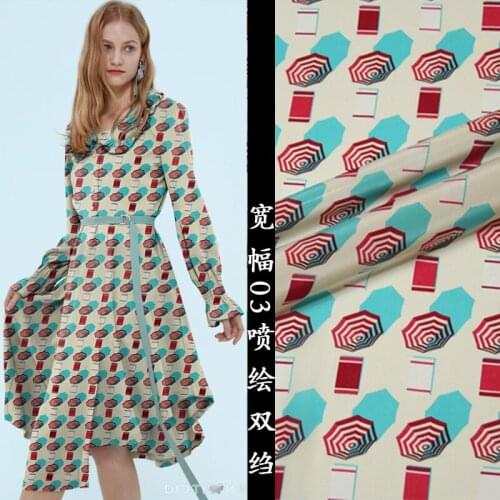 New summer inkjet silk crepe de chine fabric 15.5mm floral T-shirt shirt dress crepe de chine silk fabric wholesale silk cloth13