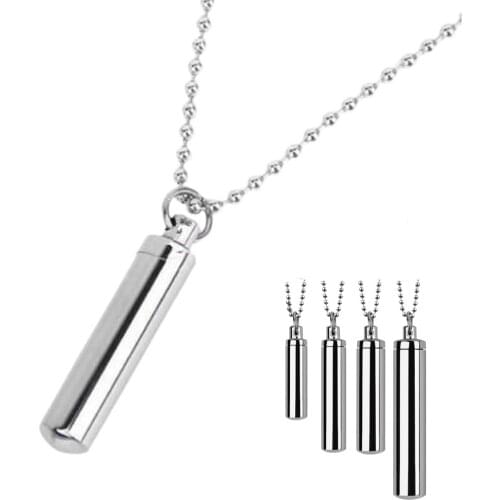 New Steel Cremation Jewelry Ash Urn Necklace Memorial Keepsake Vial Tube Pendant Necklaces Jewelry Accessories