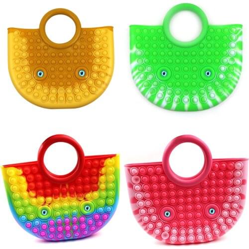 New Pops Fidget Bag Toys Reliver Rainbow Stress Toy Push Bubble Simpl Dimmer Antistress Toy Sensory Child Toy Backpack Pop Toys