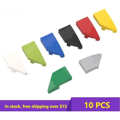 10PCS Plate Brick Assembles Particles 29120 Wedge 2x1 with Stud Notch Left Right Building Blocks Parts gift Toys