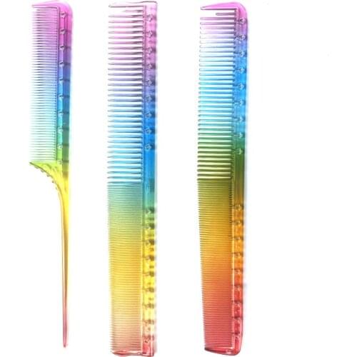 Rainbow Comb Hairdressing Salon Equipment Plastic Comb Hair Cutting Styling Tool Personal Health Care Accessaries Supplies
