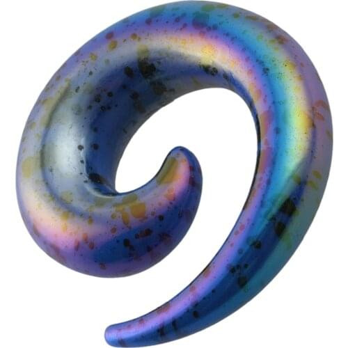 TUMBEELLUWA 1Pc Deep Blue Purple Acrylic Spiral Taper Flesh Tunnel Ear Stretcher Expander Stretching Plug Snail Jewelry