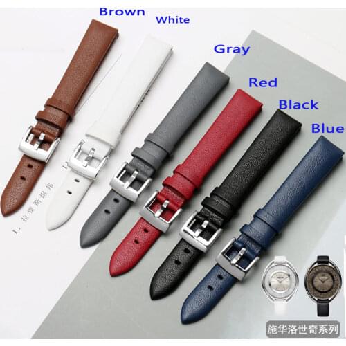 UYOGN Genuine leather watchband watch belt strap wristwatches band 10mm 12mm 14mm 16mm 18mm 20mm female red white black