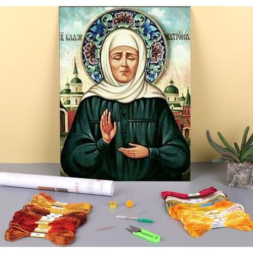 Region Icons Printed Water-Soluble Canvas 11CT Cross-Stitch DIY Embroidery Kit DMC Threads Hobby Sewing Painting Wholesale